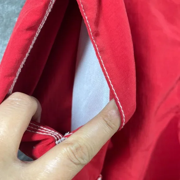 Polo Ralph Lauren Swim Trunks Mens Medium Red Board Shorts Pocket Beach Pool - Picture 7 of 15